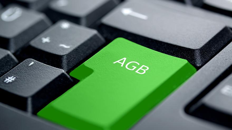 AGB-Aufdruck auf der Tastatur